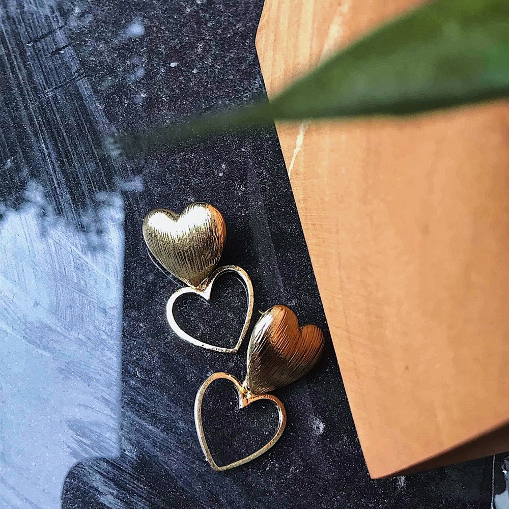 Double Hearts Earrings